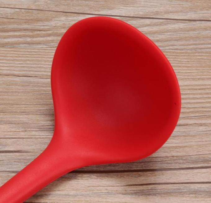 Solid color Food Grade Silicone soup ladle cooking tools size 28*8.5*3cm
