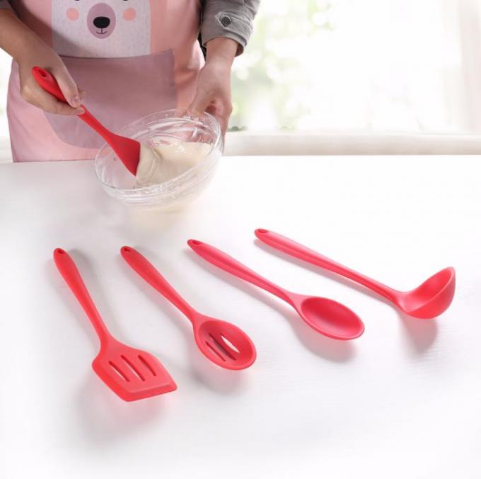 Food Grade Red color Silicone Cooking Kitchen Tools Sets 5 different styles