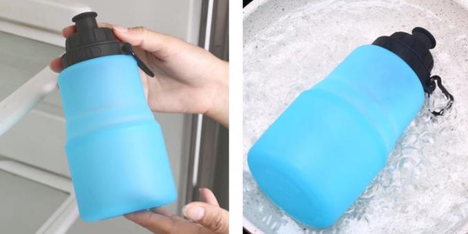 480ML Collapsible Silicone sport bottles Food Grade BPA Free with custom logo