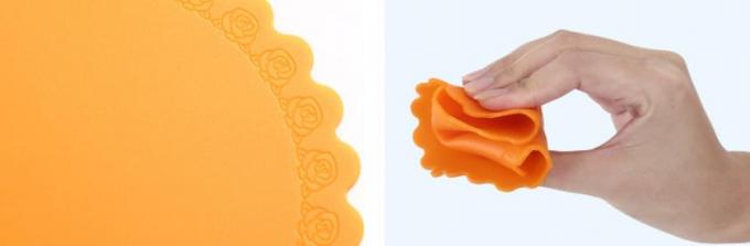 Non Stick Silicone Cooking Products Medium Size Cup Mat Rose Flower Style