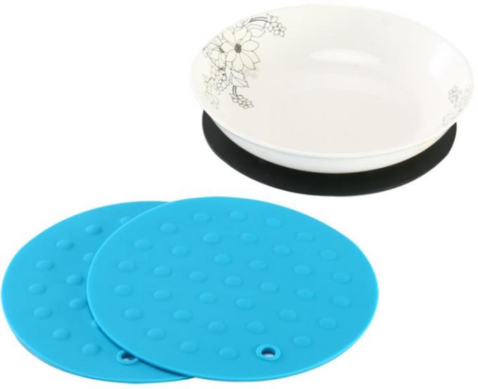 Round Rubber Cooking Utensils , Silicone Baking Mat Embossed Dots Style