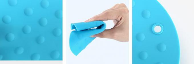 Round Rubber Cooking Utensils , Silicone Baking Mat Embossed Dots Style