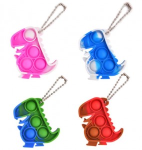 Silicone Stress Relief Push Bubble Keychain Set Bubble Popper cartoon Mini Push Pop Fidget Keychain |