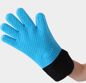 Fast shipping custom printing logo silicone cotton oven mitts |