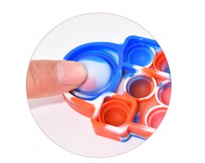 Silicone Stress Relief Push Bubble Keychain Set Bubble Popper cartoon Mini Push Pop Fidget Keychain |