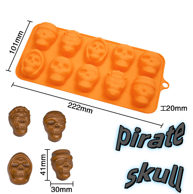Halloween Baking Molds Pirate Skull series Silicone Candy Mold | Featured Image