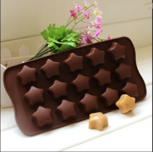 Flexible Star Shaped Silicone Chocolate Molds Space Saving 21*10.7*1.5cm