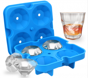3D Diamond Silicone Ice Cube Molds 12*12*3.8CM For Drinks